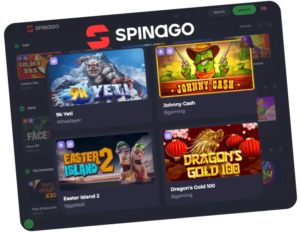 Spinago Casino list of games