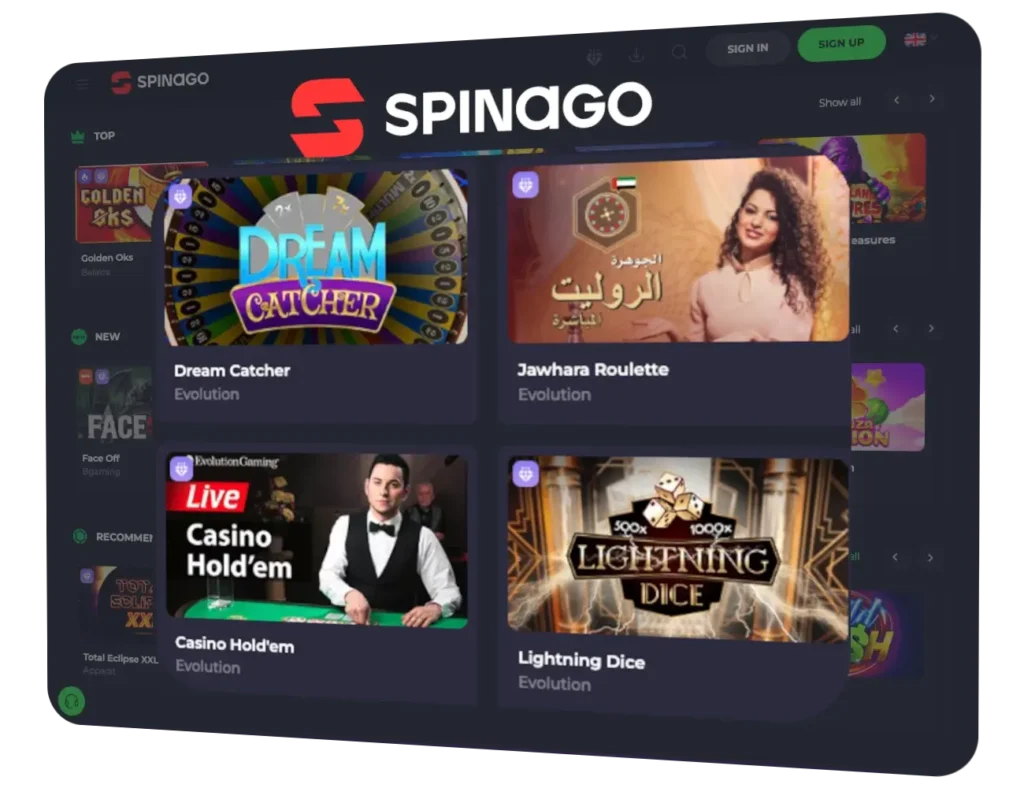 games in live at Spinago Australia