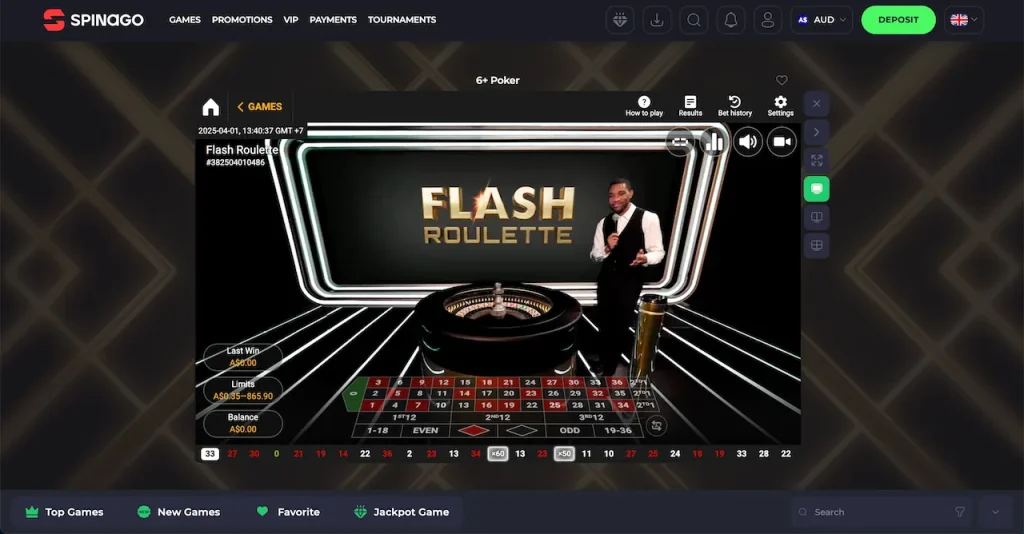 Spin Ago Live Roulette