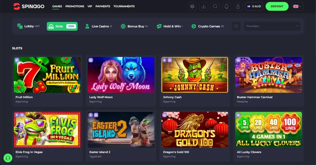 Spinago Slots List