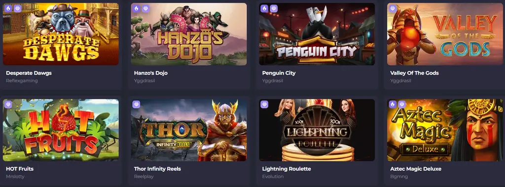 Screenshot of the Spinago Online Casino pokies lobby with slot game mechanics and features.